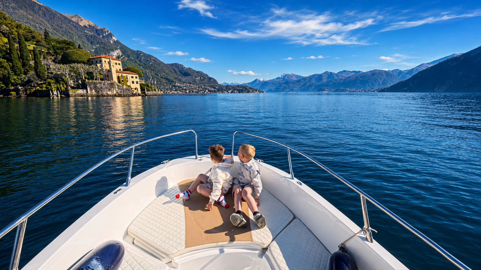 Crossing Lake Como by boat